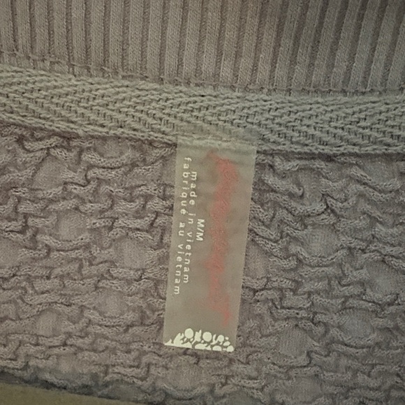 Free People Lavender Button Down Top with Striped Sleeves - Picture 2 of 5